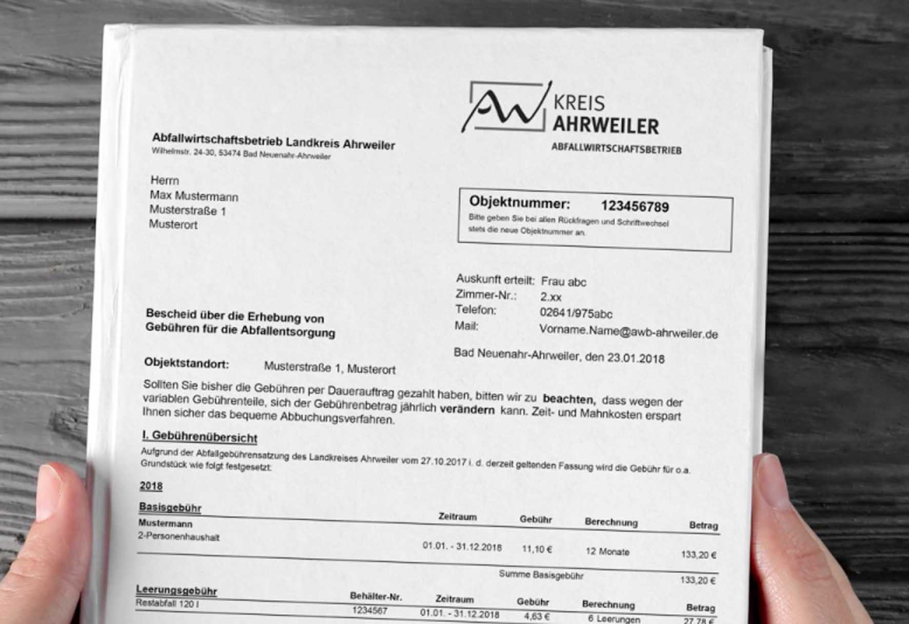 Beispiel Gebührenbescheid